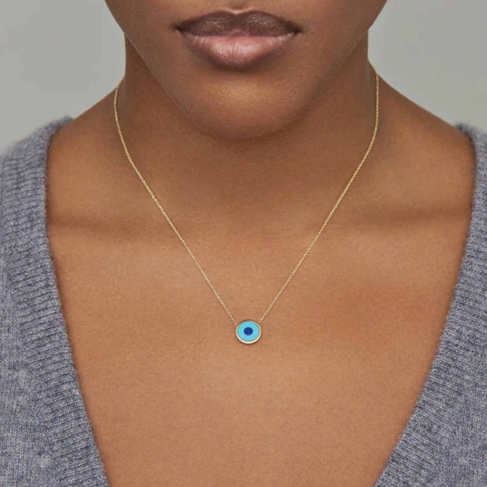 Jennifer Meyer Mini Turquoise Evil Eye Necklace